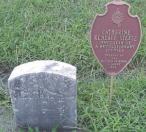 Picture of Catherine Kendall Steele's grave and DAR Marker