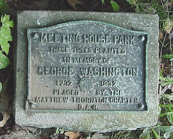 Marker honoring George Washington